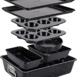 NutriChef Conjunto de assadeiras empilháveis de 8 peças