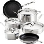 Hestan - Coleção ProBond Conjunto profissional de panelas antiaderentes TITUM de aço inoxidável